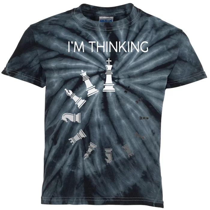 I Am Thinking Chess Pieces Im Thinking Chess Player Lover Kids Tie-Dye T-Shirt