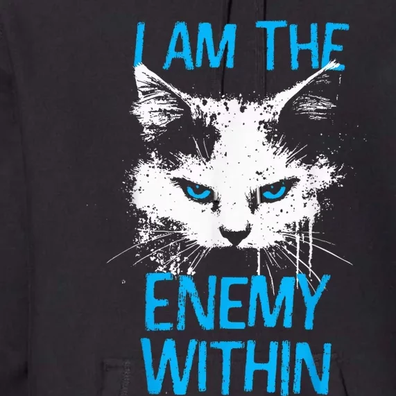 I Am The Enemy Within Kamala Harris 2024 Merch Usa Cat Face Vote Premium Hoodie