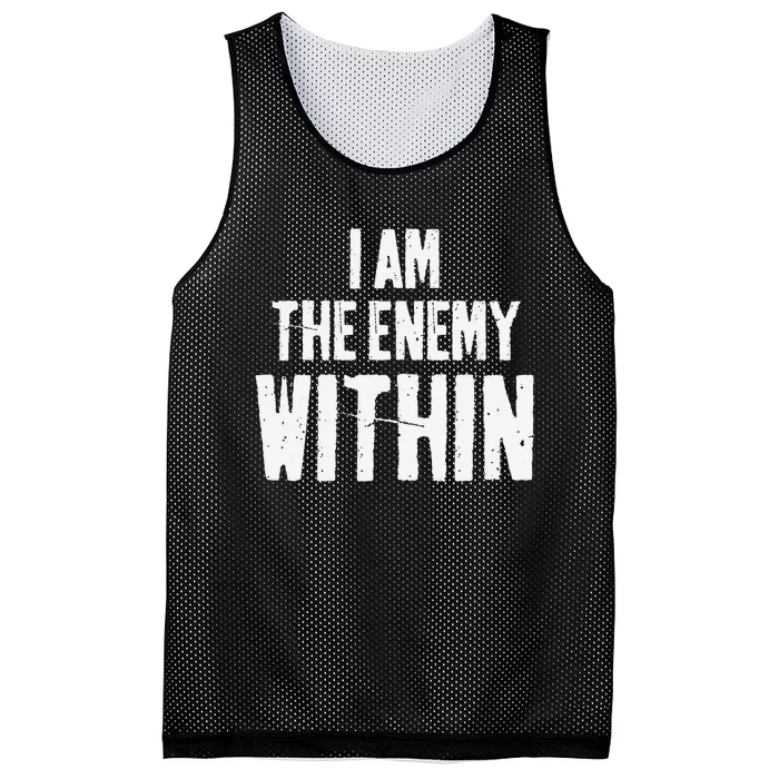 I Am The Enemy Within Pun Vintage The Enemy Within Mesh Reversible Basketball Jersey Tank