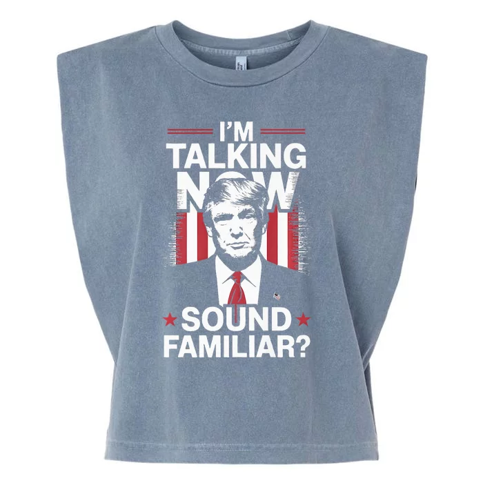 I Am Talking Now Trump Harris Debate 2024 Garment-Dyed Women's Muscle Tee