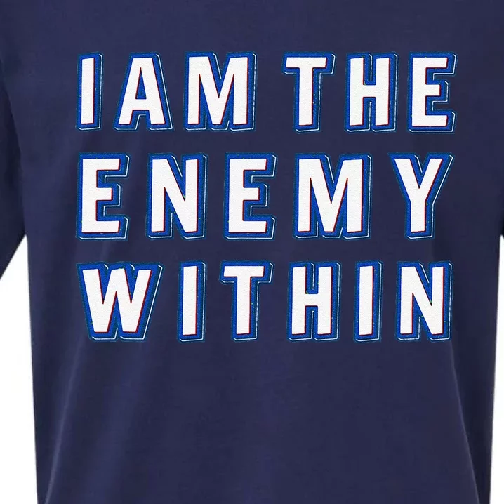 I Am The Enemy Within Vote Blue Harris Walz Sueded Cloud Jersey T-Shirt