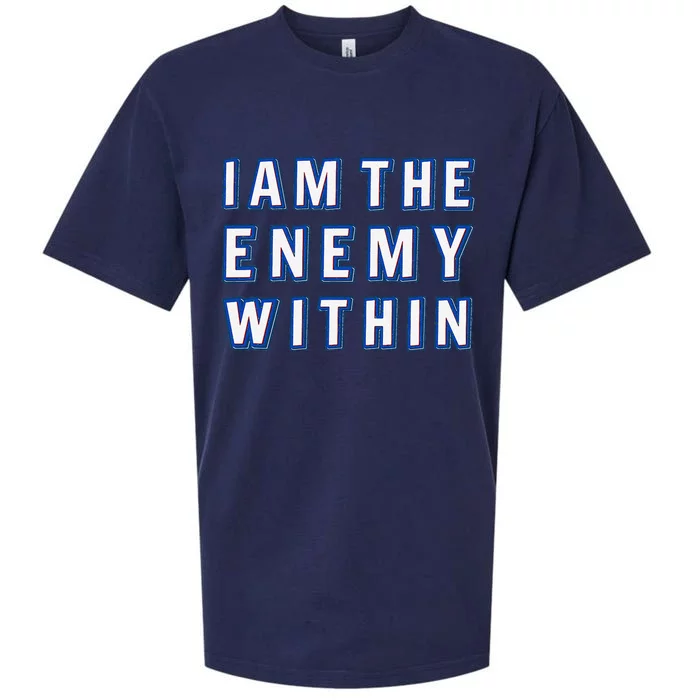 I Am The Enemy Within Vote Blue Harris Walz Sueded Cloud Jersey T-Shirt