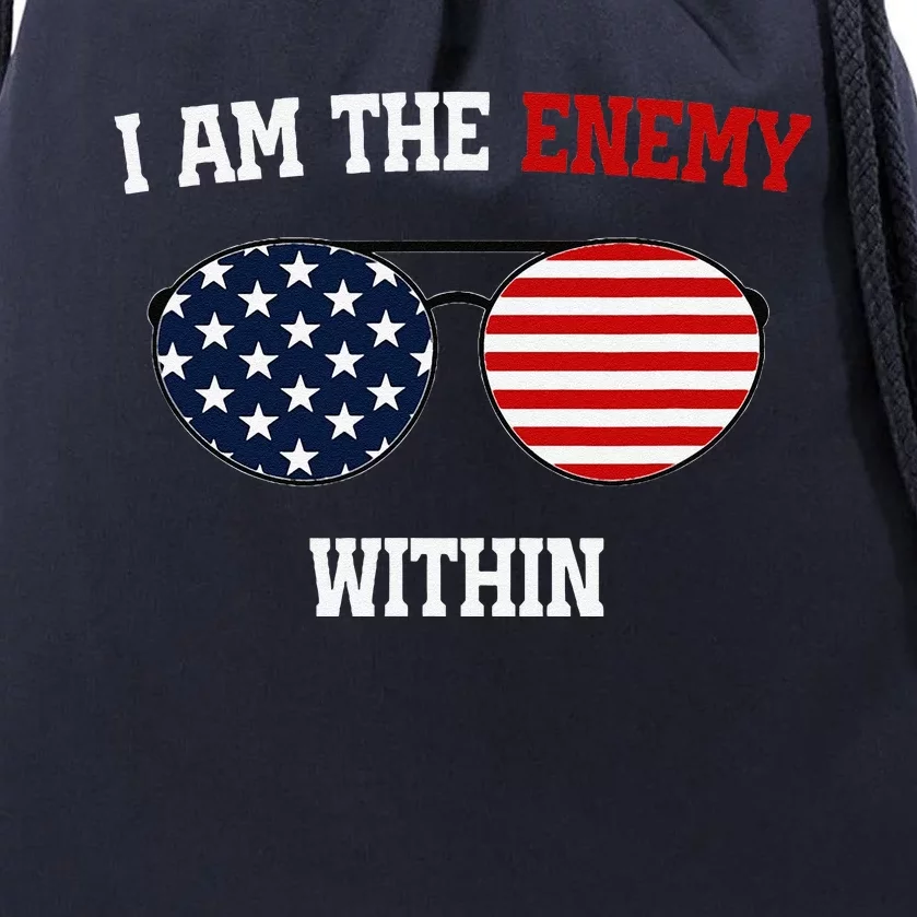 I Am The Enemy Within Drawstring Bag