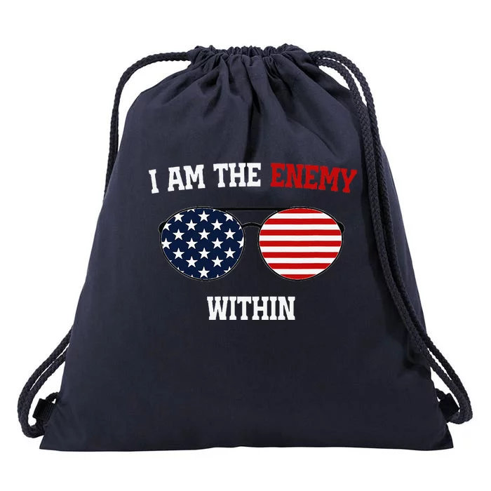 I Am The Enemy Within Drawstring Bag