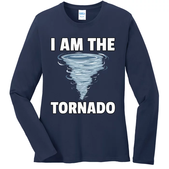 I Am The Storm Twister Tornado Hurricane Meteorologist Ladies Long Sleeve Shirt