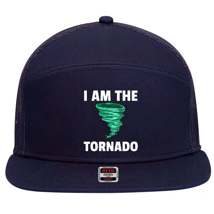 I Am The Storm Twister Tornado Hurricane Meteorologist 7 Panel Mesh Trucker Snapback Hat