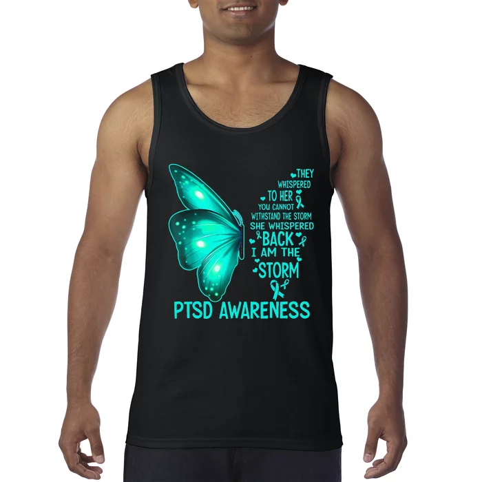 I Am The Storm PTSD Awareness Butterfly Tank Top