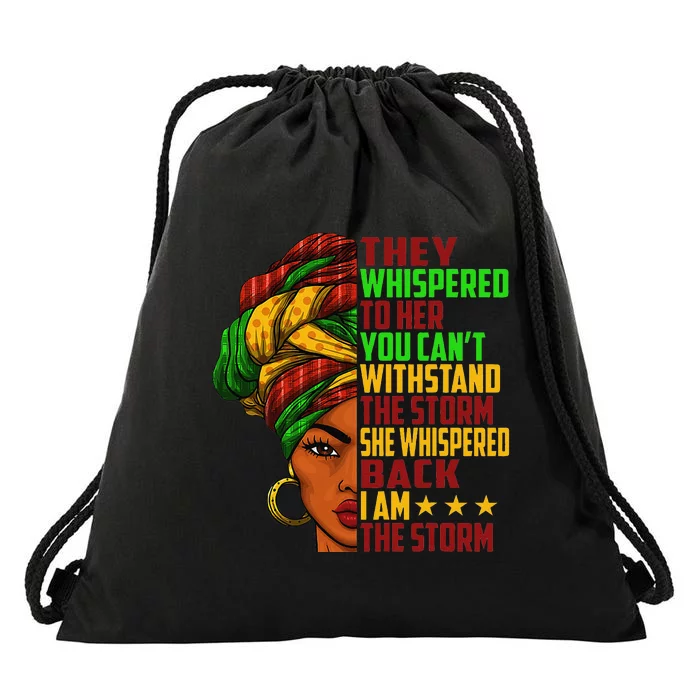 I am The Storm  Juneteenth Black History Month Drawstring Bag