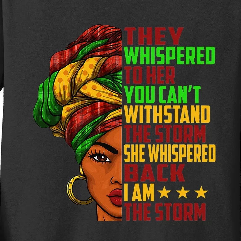 I am The Storm  Juneteenth Black History Month Kids Long Sleeve Shirt