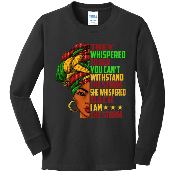 I am The Storm  Juneteenth Black History Month Kids Long Sleeve Shirt