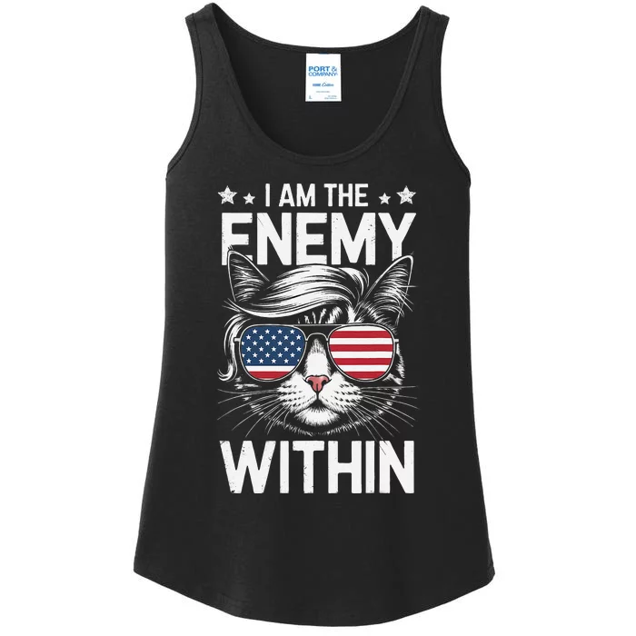 I Am The Enemy Within Funny Cat Lovers Ladies Essential Tank