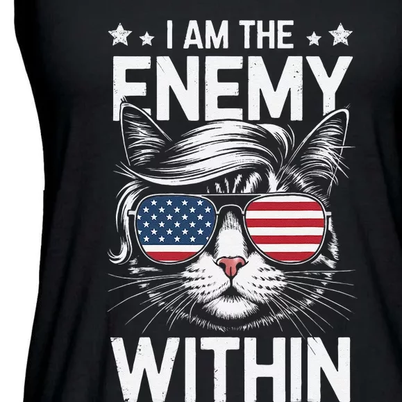 I Am The Enemy Within Funny Cat Lovers Ladies Essential Flowy Tank