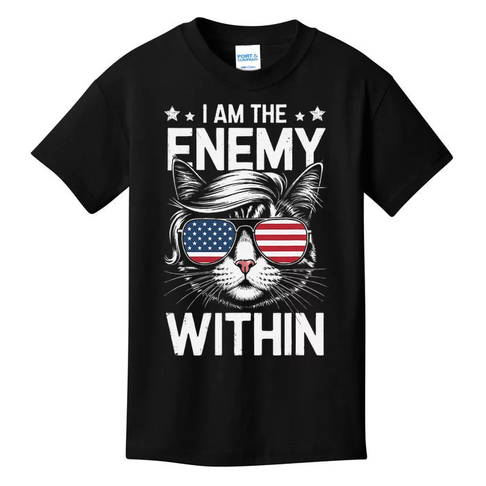 I Am The Enemy Within Funny Cat Lovers Kids T-Shirt