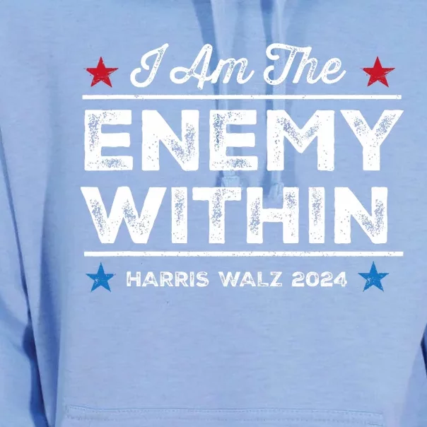 I Am The Enemy Within Harris Walz 2024 Merch Unisex Surf Hoodie