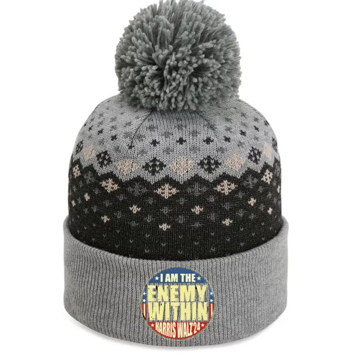 I Am The Enemy Within Harris Walz 2024 Merch The Baniff Cuffed Pom Beanie