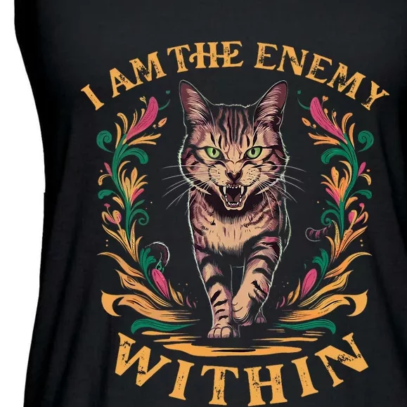 I Am The Enemy Within Ladies Essential Flowy Tank