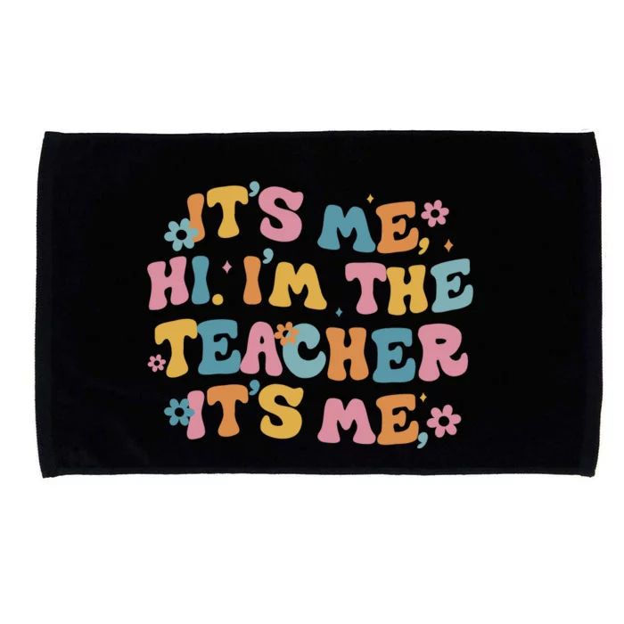 I Am Teacher It's Me Boho Groovy Microfiber Hand Towel