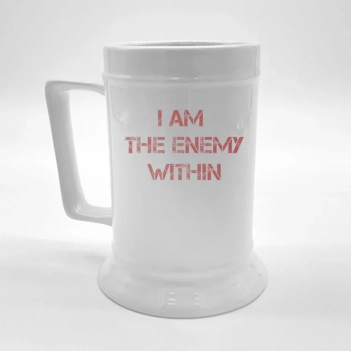 I Am The Enemy Within Kamala Harris Donald Trump 2024 Front & Back Beer Stein