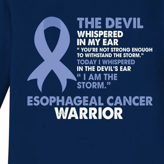 I Am The Storm Esophageal Cancer Awareness Warriors Fighters Gift Baby Long Sleeve Bodysuit