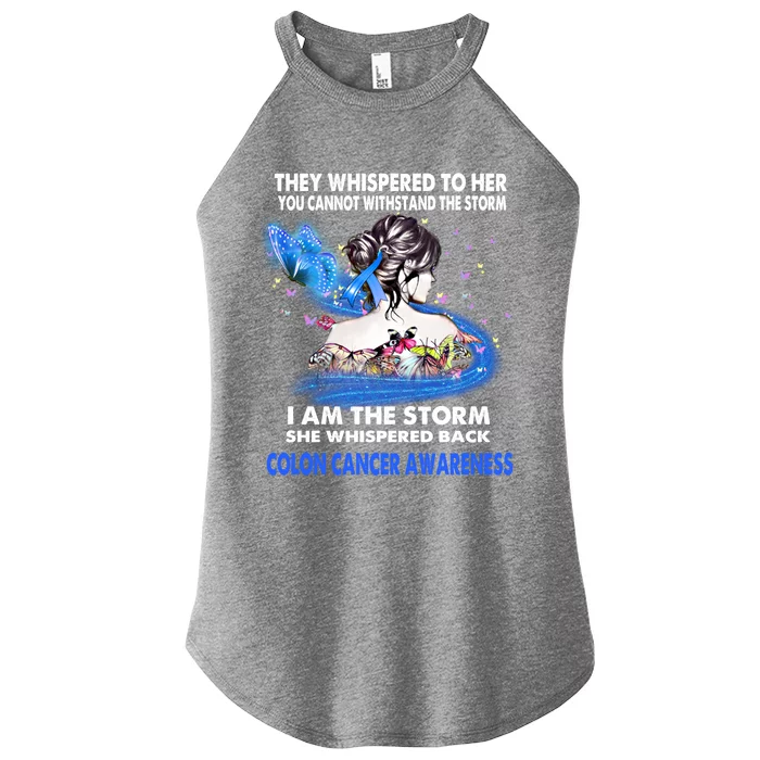 I Am The Storm Colon Cancer Awareness Gift Women’s Perfect Tri Rocker Tank