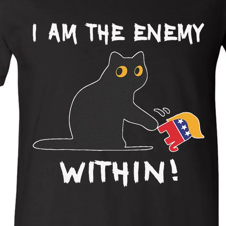 I Am The Enemy Within Funny Kamala Harris 2024 For President V-Neck T-Shirt