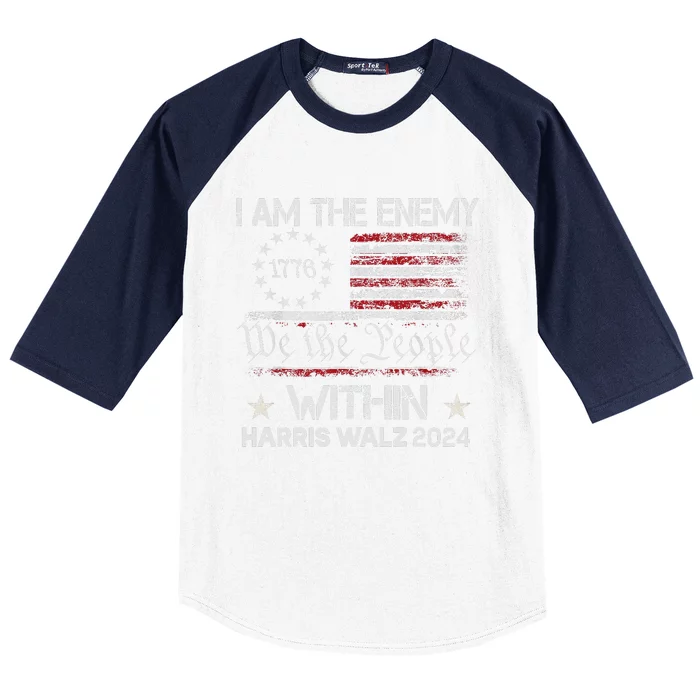 I Am The Enemy Within Harris Walz 2024 Baseball Sleeve Shirt