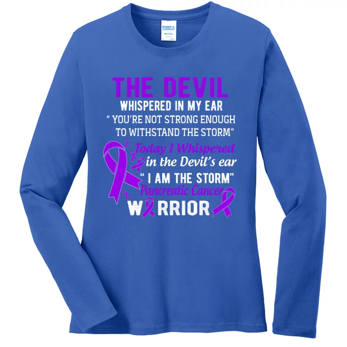 I Am The Storm Pancreatic Cancer Warrior Gift Ladies Long Sleeve Shirt