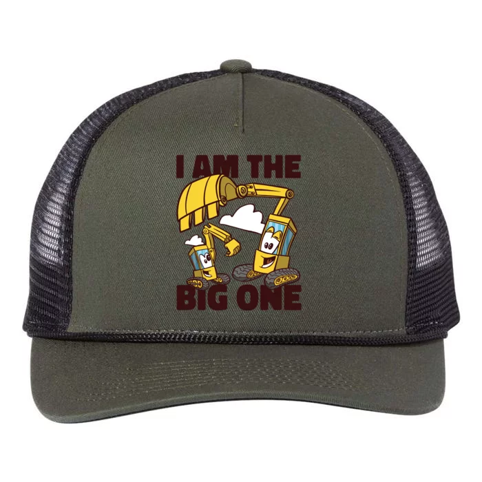 I Am The Big One Builder First Birthday Retro Rope Trucker Hat Cap