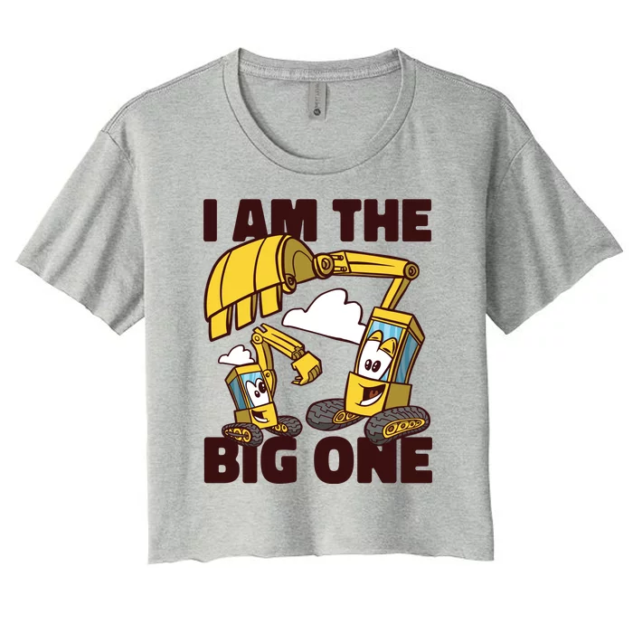 I Am The Big One Builder First Birthday Women's Crop Top Tee