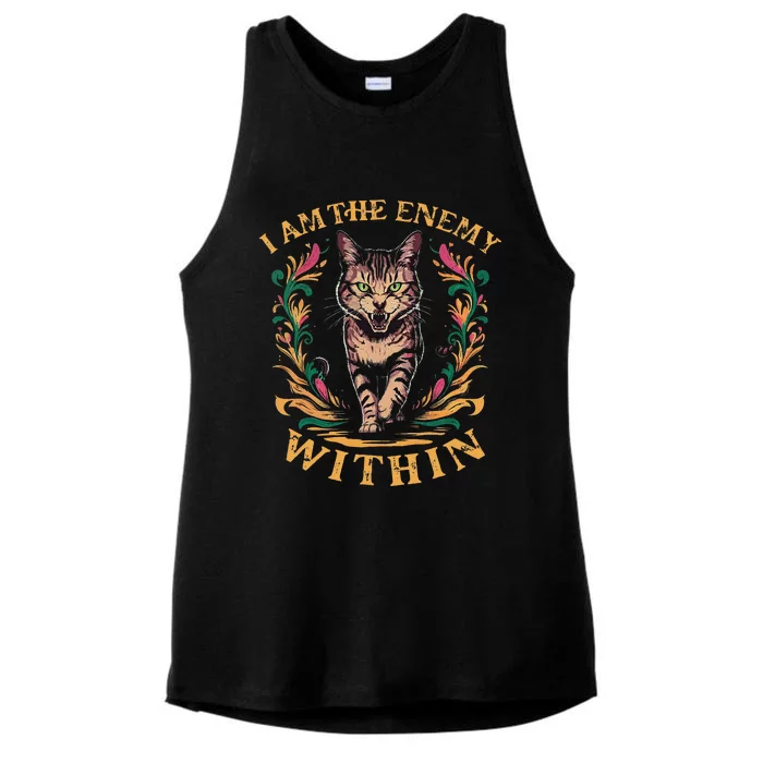 I Am The Enemy Within Ladies Tri-Blend Wicking Tank