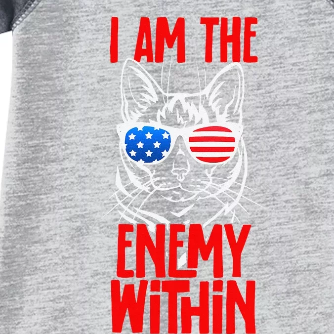 I Am The Enemy Within Pun Kamala Harris Cat Us Glasses 2024 Infant Baby Jersey Bodysuit