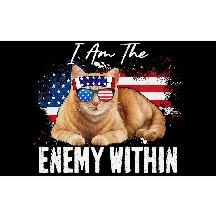 I Am The Enemy Within Pun Kamala Harris Cat Us Glasses 2024 Bumper Sticker