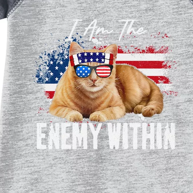 I Am The Enemy Within Pun Kamala Harris Cat Us Glasses 2024 Infant Baby Jersey Bodysuit