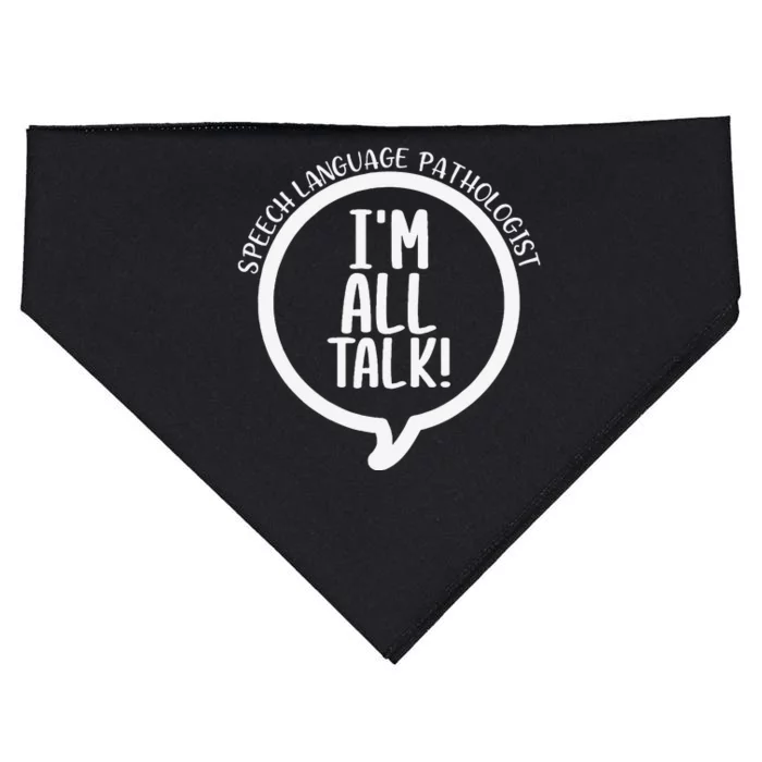 IM All Talk Speech Therapist Funny Speech Pathologist Slp USA-Made Doggie Bandana