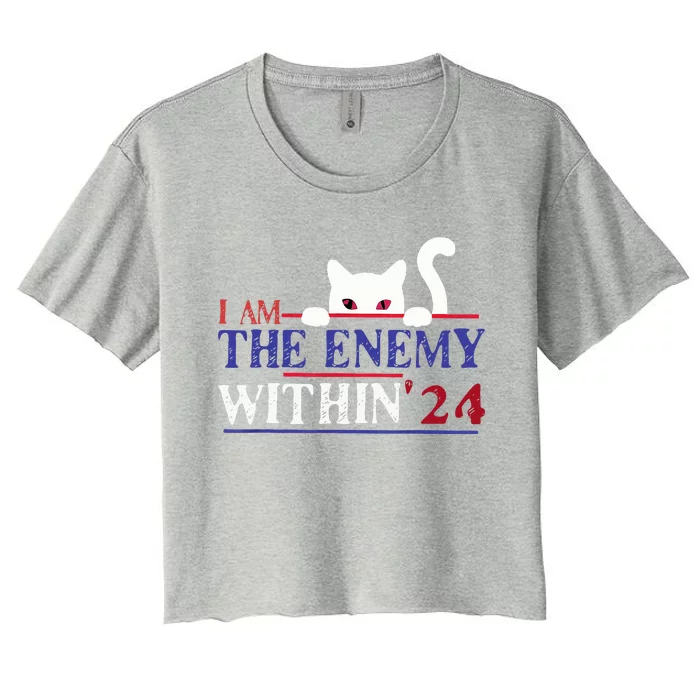 I Am The Enemy Within Kamala Harris 2024 Women's Crop Top Tee