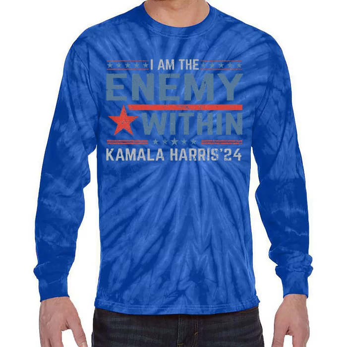 I Am The Enemy Within America Tie-Dye Long Sleeve Shirt