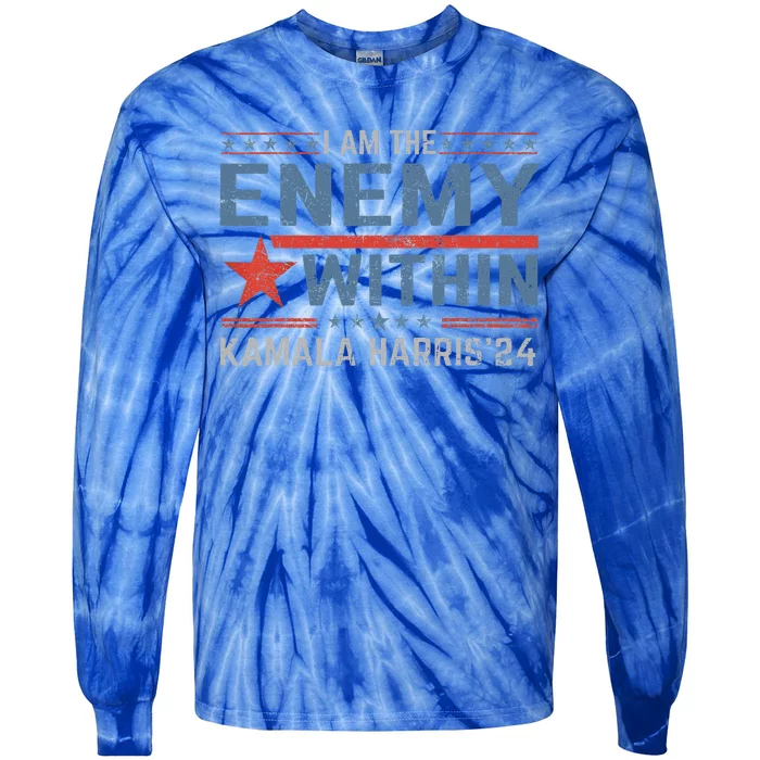 I Am The Enemy Within America Tie-Dye Long Sleeve Shirt