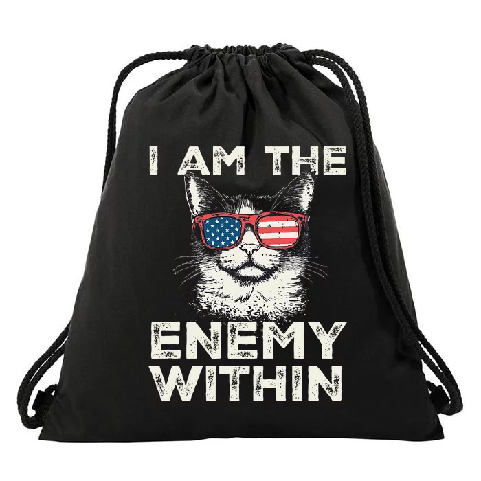 I Am The Enemy Within Kamala Harris 2024 Merch Drawstring Bag