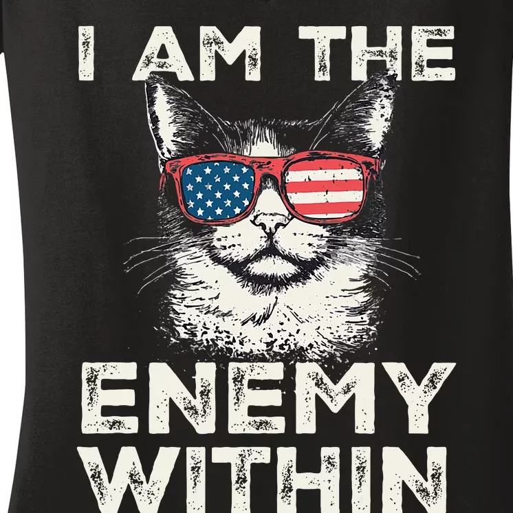 I Am The Enemy Within Kamala Harris 2024 Merch Women's V-Neck T-Shirt