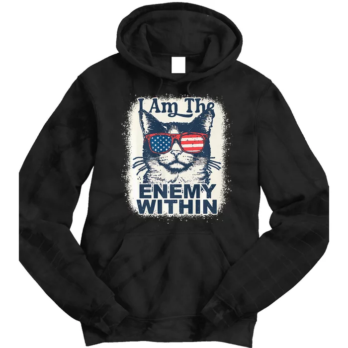 I Am The Enemy Within Kamala Harris 2024 Cat Retro Premium Tie Dye Hoodie