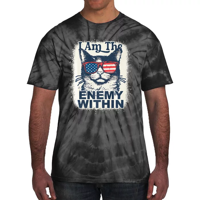 I Am The Enemy Within Kamala Harris 2024 Cat Retro Premium Tie-Dye T-Shirt