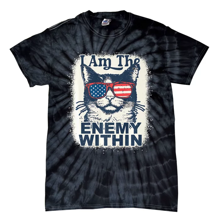 I Am The Enemy Within Kamala Harris 2024 Cat Retro Premium Tie-Dye T-Shirt