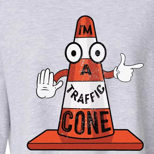 Im A Traffic Cone Halloween Last Minute Costume Funny Cropped Pullover Crew