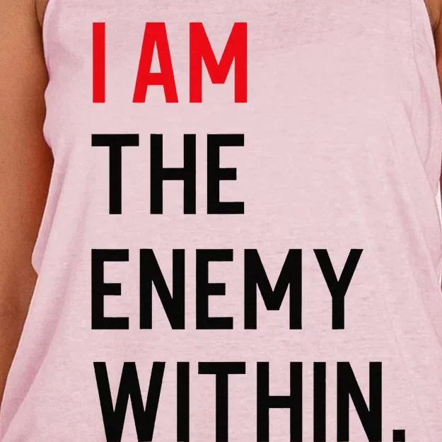 I Am The Enemy Within Women's Knotted Racerback Tank