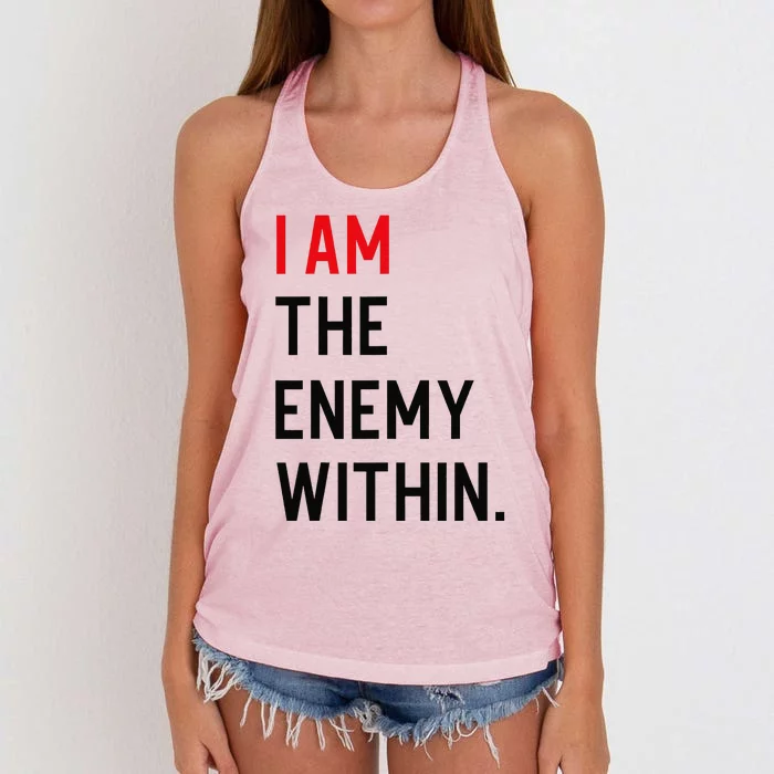 I Am The Enemy Within Women's Knotted Racerback Tank