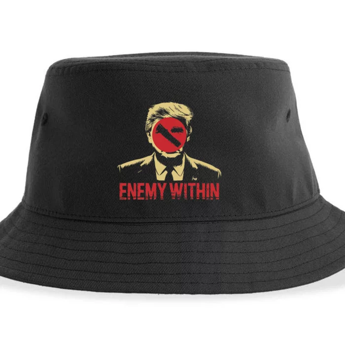 I Am The Enemy Within Pun Harris And Trump Sustainable Bucket Hat