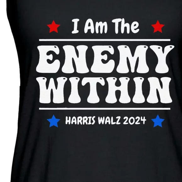 I Am The Enemy Withinharris Walz 2024 Groovy Ladies Essential Flowy Tank