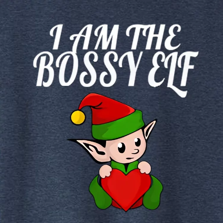 I Am The Bossy Elf Christmas Women's Crop Top Tee