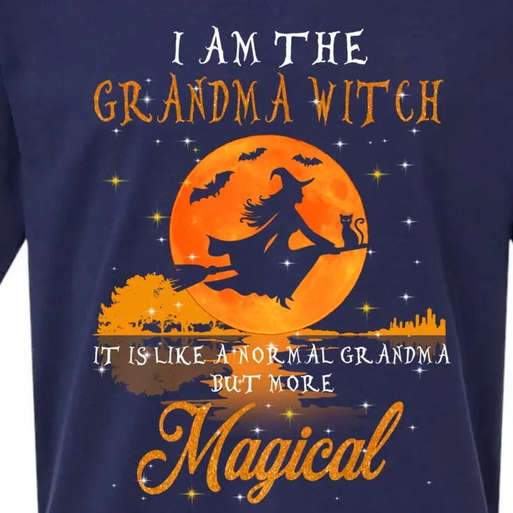 I Am The Grandma Witch Halloween Gift Sueded Cloud Jersey T-Shirt