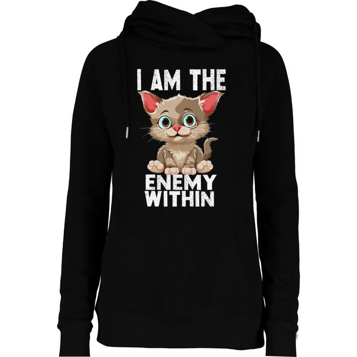 I Am The Enemy Withinharris Walz 2024 Enemy Within Womens Funnel Neck Pullover Hood